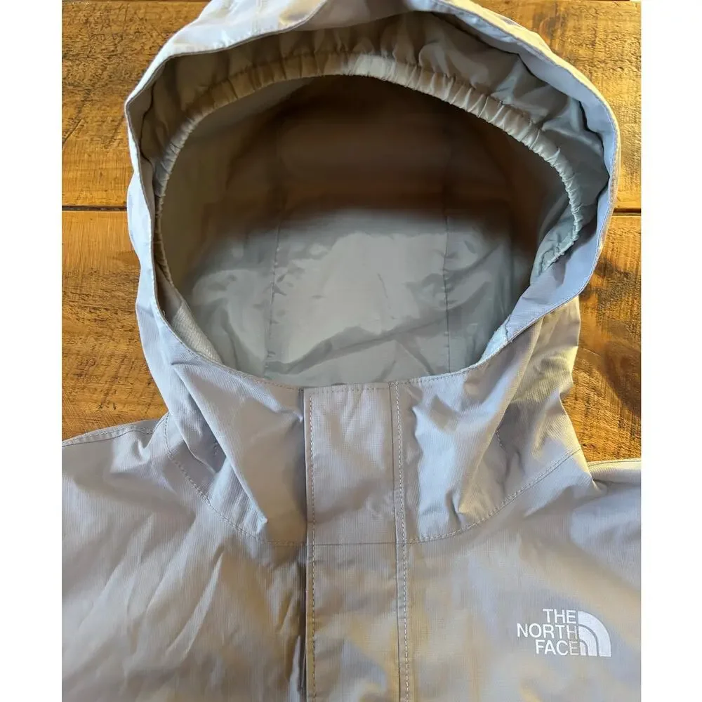 The North Face Girls Gray Full‎ Zip Windbreaker DryVent Hooded Jacket 14/16